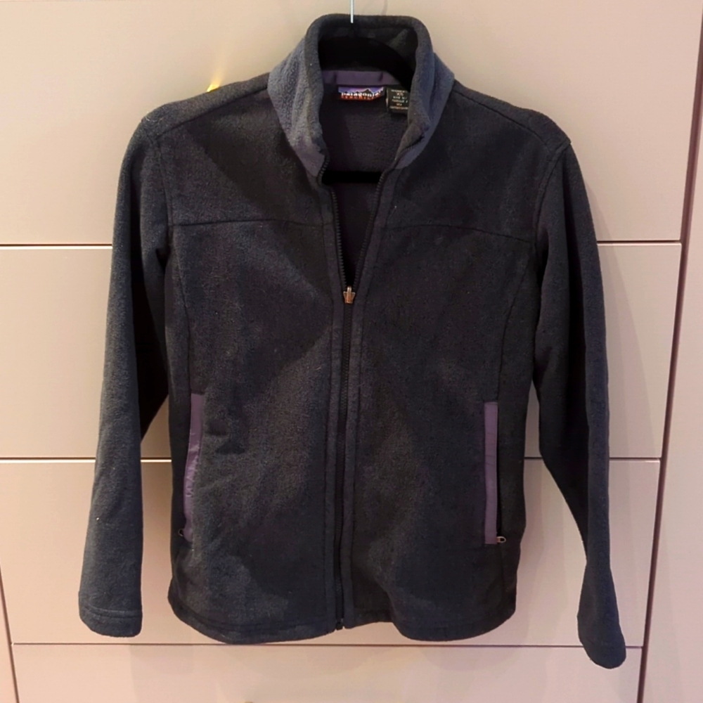 Patagonia Vintage Dark Gray Fleece Zip-up Sz XS